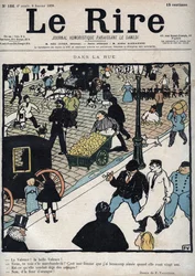 Az utcán - A „Le Rire” újság címlapja, Felix Vallotton 1898. január 6-i rajza