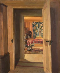 Belső egy fiatal lány írásával, 1905