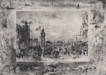 Westminster Bridge, vagy Westminster Clock Tower, 1860-98.