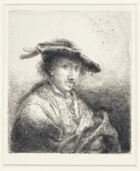 Fiatal férfi tollas kalapban, 1642