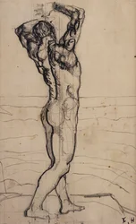 Male Act, Study for the Truth, c.1901-02 (ceruza és indiai tinta papíron)