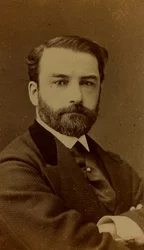 Léon Joseph Florentin Bonnat francia festő portréja; névjegykártya