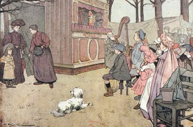 Őrült színház, a gyermekkor képzetében, 1900 körül (metszet)