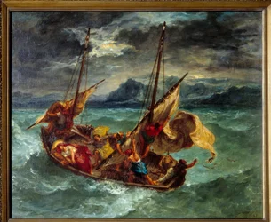 Krisztus a Generaseth-tavon (Genesareth). Eugene Delacroix festménye (1798-1863)