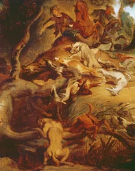Részlet a Vaddisznóvadászatból, Rubens festménye után, 1840-50 körül (lásd: 203232)