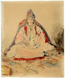 A tangeri zsidó házasság. Eugene Delacroix akvarellrajza (1798-1863)