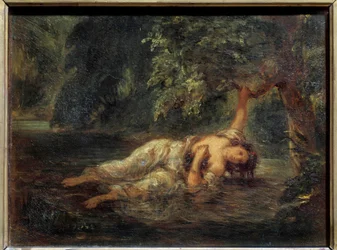 Ophelie halála Illusztráció William Shakespeare „Hamletjéhez”. Eugene Delacroix (1798-1863) festménye V. 0,23x0,3 m