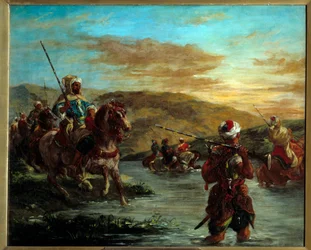Egy gue átvonulása Marokkóban. Eugene Delacroix festménye (1798-1863)