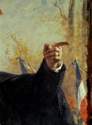 Kéz. Paul Déroulède (1846-1914) francia nacionalista aktivista portréjának részlete, amint az ujjával mutat