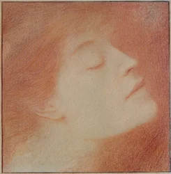 Egy nő feje, 1892 (kréta papíron)