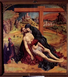 Szánalmas Szűz (Pieta) Fernando Gallego (kb. 1440-1507) festménye 1470 V. 1,25x1,09 m Madrid, Prado Múzeum