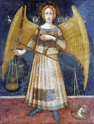 Mérleggel rendelkező angyal, részlet