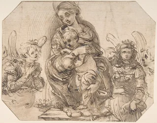 Szűz és gyermek, angyalok jelenléte, 145758-1504.