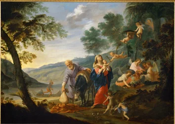 Pihenés az egyiptomi repülés alatt (festmény vászonra)