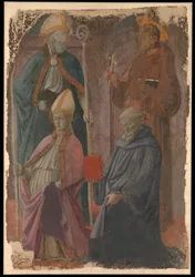 Szent Ágoston és Ferenc, a püspök Szent és Szent Benedek.