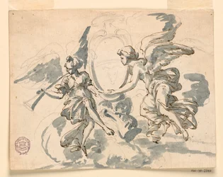 Rajz, Egy prelátus címere, 1750 körül.