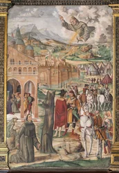 A szent megjelenése az áldott Luca Belludinak, Padova felszabadítását jósolva, a Szent Iskola
