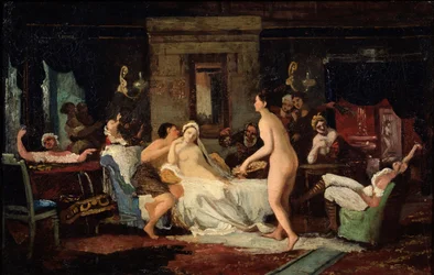 Esküvő előtti ünnepség egy fürdőben, 1885