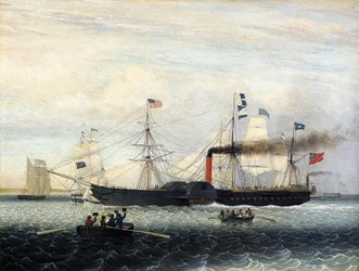 A Britannia behajózása Boston kikötőjébe, 1848