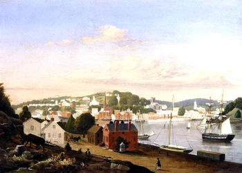 Norwich látképe, Connecticut, USA, 1849