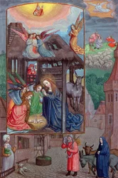 Codex Ser, 2844. november Krisztus születése, a Rothschild-imakönyvből (vellum)