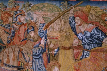 Flamand kárpit. Erkölcsi sorozat: A kitüntetések erénye (De deugd van de Honores, The Virtue of honors). Kb. 1520. Részlet