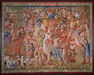 Flamand kárpit. Erkölcsi sorozat: A kitüntetések erénye (De deugd van de Honores, The Virtue of honors). 1520 körül.