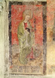 Szent Apollónia, falfestmény a kriptából, 1480-1540 körül