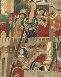 V. Alfonso portugál király hódításait bemutató kárpit (Conquistas de Alfonso V de Portugal), Tournai. Részlet. (Gyapjú és selyem)