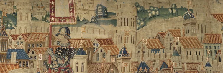 V. Alfonso portugál király hódításait bemutató kárpit (Conquistas de Alfonso V de Portugal), Tournai. Részlet. (Gyapjú és selyem)