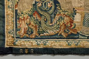 V. Alfonso portugál király hódításait bemutató gobelin (Conquistas de Alfonso V de Portugal), Tournai. Részlet. (Gyapjú és selyem)
