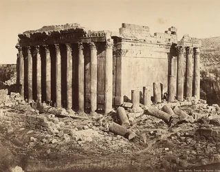 Bacchus temploma Heliopolis vagy Baalbek régészeti övezetében, ősi szíriai város, ma Libanon