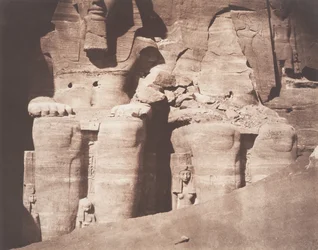 Abo-Semblil, Grand Spéos, Kolosszális szobrok az alsó rész felől nézve, 1851-52.