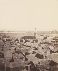 Edfu, A város általános aspektusa a Py... központi platformjáról nézve, 1851-52, nyomtatva 1853-54.