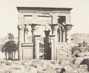 Fileh Philæ szigete, épület keletről - Nyugati homlokzat - Kilátás a P..., 1851-52, nyomtatott 1853-54.