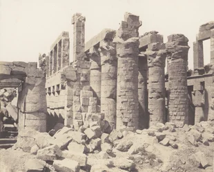 Karnak Théba, Palota - Hypostyle Hall - Általános nézet a Q pontról, 1851-52, nyomtatva 1853-54.