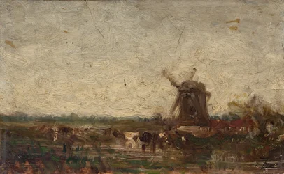 Hollandia, a malom, 1853 körül (olaj, papír, vászon)