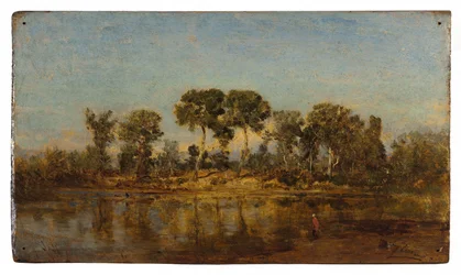 A Rhône Arles és Avignon között, 1860 és 1865 között (olaj, fa)