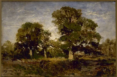 A tölgyek, 1850 és 1860 között (olaj, fa)