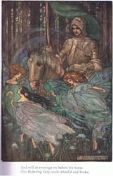 És még esténként is a lova (Guinevere) előtt (színes litográfia)