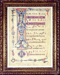 Fokozatos, az I. történeti kezdőbetűvel, amely Szent János evangélistát ábrázol, 1315 körül
