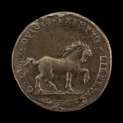 Ló Pawing the Earth, 1545 körül (öntött nem sterling ezüst) (6240388 hátoldala)