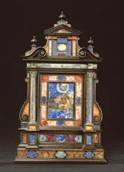 Hordozható oltárkép a betlehemmel, firenzei (pietra dura)