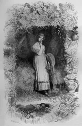 Fantine, illusztráció Victor Hugo Les Miserables című regényéhez, Fortune Meaulle metszete.