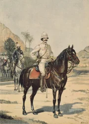 Gallieni tábornok, a Le Petit Journalból, 1899. június 11. (színes metszet)