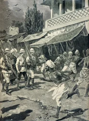 Lázadás Bombay városában 1898-ban (metszet)