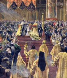 II. Miklós orosz cár és Alekszandra cárné koronázása