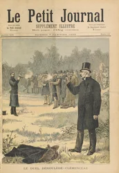 Paul Déroulède (1846-1914) és Georges Clemenceau (1841-1929) párbaja, illusztráció a „Le Petit Journal”-ból, 1893. január 7.