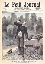 Georges Ernest Boulanger tábornok (1837-91) öngyilkossága az ixelles-i temetőben, a „Le Petit Journal”-ból, 1891. október 10.