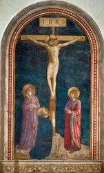 Le Calvaire avec saint Dominique - Keresztrefeszítés Szent Dominikussal freskó ...